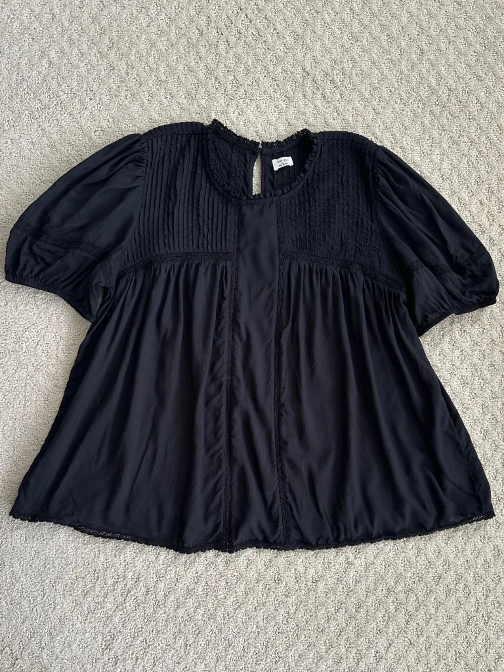 Aritzia Wilfred Wallflower Blouse Black Medium Romantic Relaxed Flowy Babydoll - Picture 1 of 10